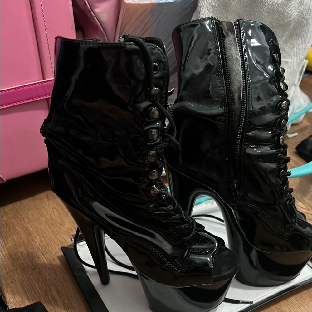 COPY - Black Patent Leather Platform Boots